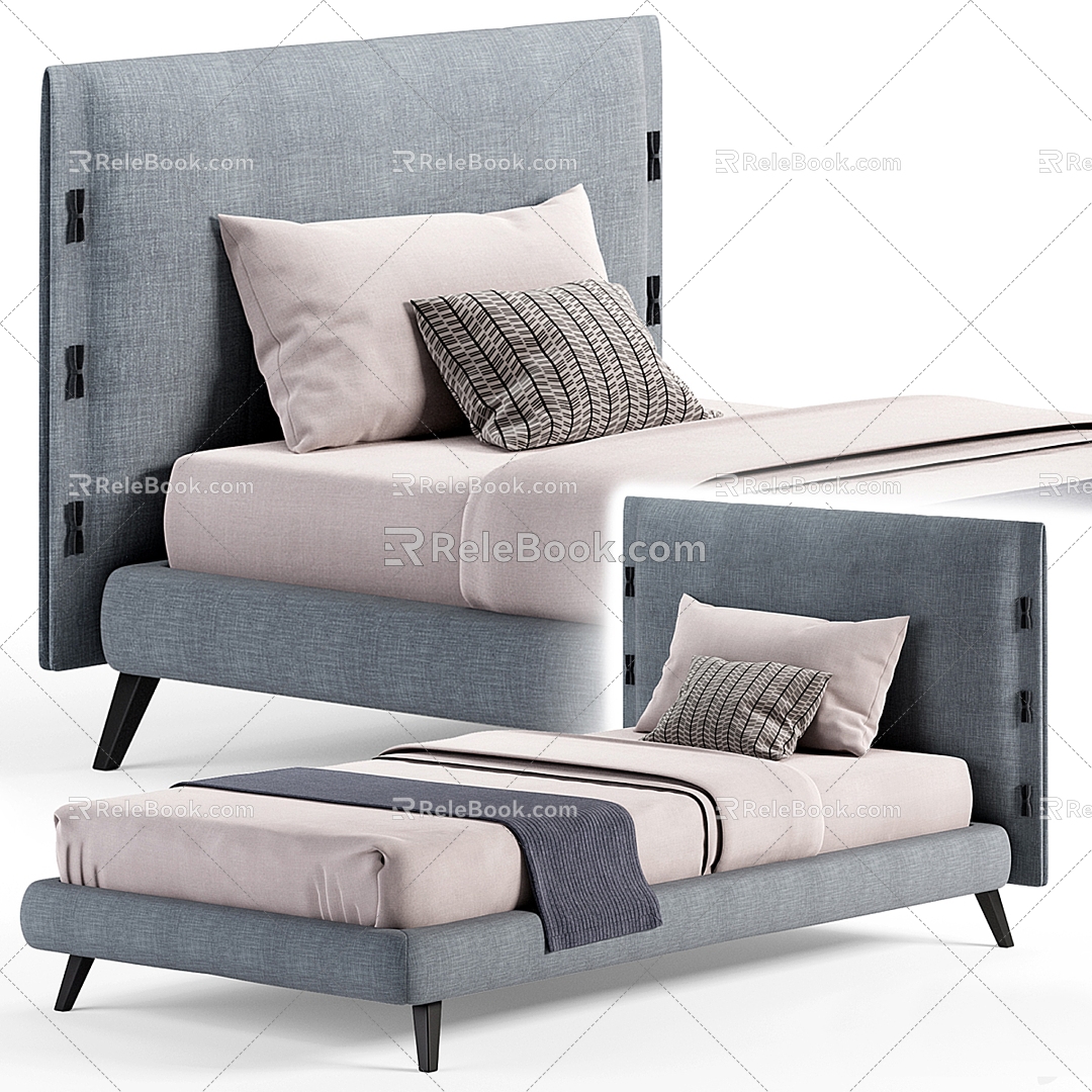 Modern Single Bed 3d model