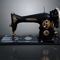 Vintage Sewing Machine As Classic Household Item With Retro Design And Decorative Details