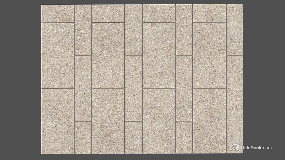 Reception Background Wall Modern Design With Geometric Square And Rectangle Beige Textured Tiles 3d model