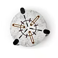 Modern Round Coffee Tables With Different Designs Geometric Patterns And Black Legs 3d model