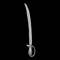 Long Serrated Blade Weapon With Decorative Silver Metal Handle And Sharp Edge Design 3d model