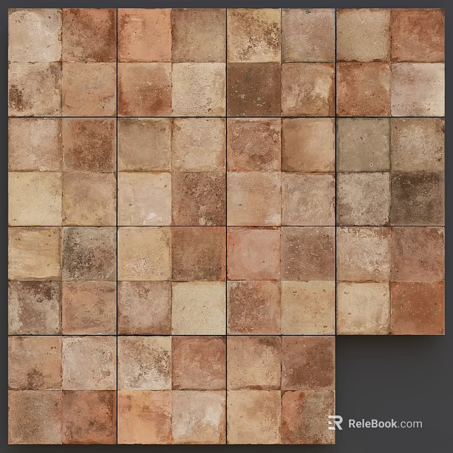 Textured Decorative Square Components Featuring Multicolor Brown And Beige Tones For Wall 3d model 