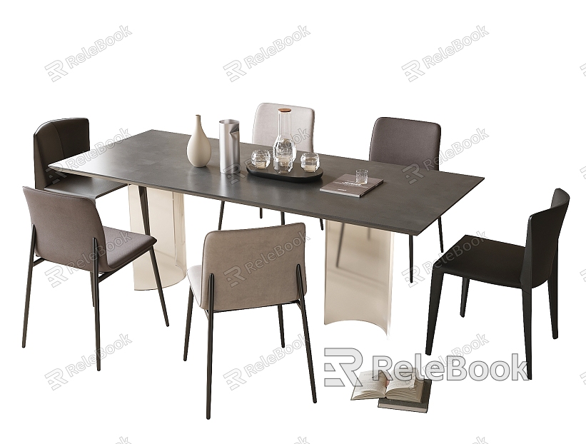 Modern Dining Table and Chair Combination Dining Chair Dining Table model