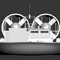 White Hovercraft Water Vehicle With Top Mounted Fans And Air Cushion Base