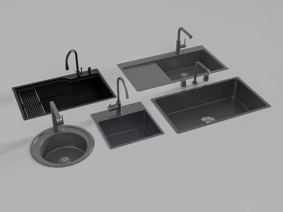 Modern Kitchen Sink Designs With Single Double Bowl And Faucet Options 3d model