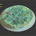 Delicious Pizza Topped With Red Green Bell Peppers Sliced Meat And Melted Cheese