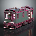 Detailed Green Red Train Model With Windows Ladder And Classic Design Elements 3d model