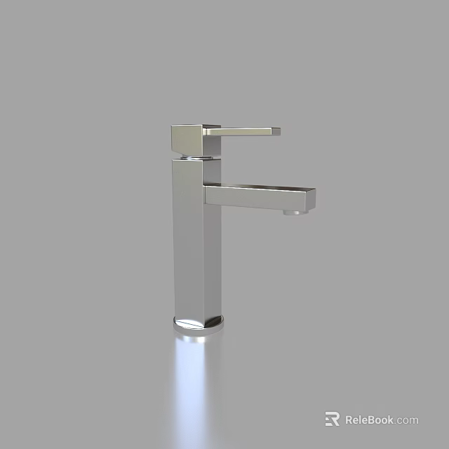 Modern Silver Metal Faucet With Sleek Design For Bathroom Or Kitchen Use 3d model 
