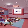Vibrant Kindergarten Play Area With Happy Decorations HanPod Screen Colorful Mats And Toys