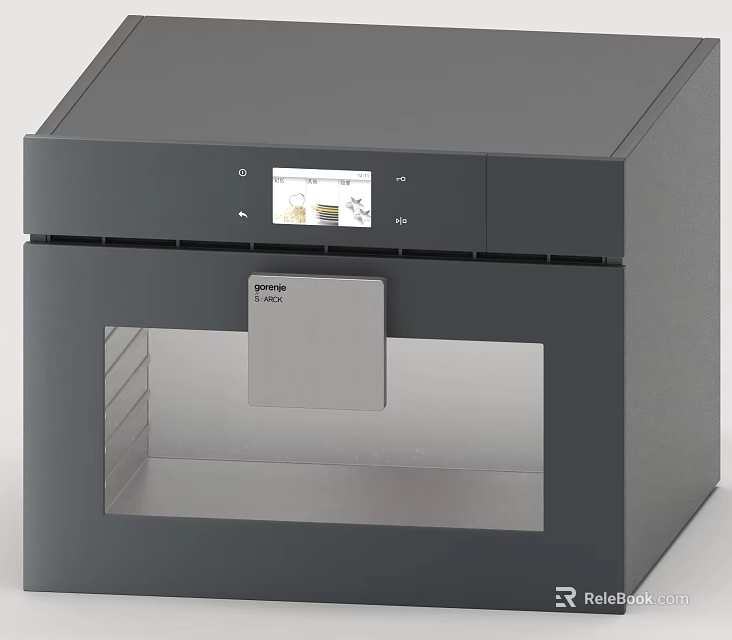 Modern Black Built In Kitchen Appliance With Digital Display Glass Door And Sleek Design 3d model 