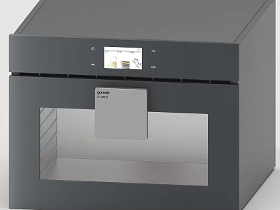 Modern Black Built In Kitchen Appliance With Digital Display Glass Door And Sleek Design 3d model