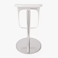 Modern White Bar Stool With Sleek Metal Frame And Round Base Design 3d model
