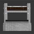 Stone Bridge Structure Design With Arches Blue Tiles Deck And Brown Railings