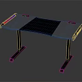 Modern Gaming Desk With Metal Frame RGB LED Lights And Headphone Holder