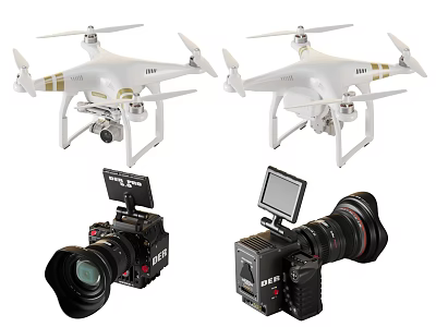 Modern drone camera combination 3d model