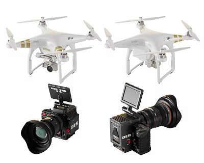 Smart Drones And Professional Cameras For Aerial Photography And Video Recording 3d model Smart Drones And Professional Cameras For Aerial Photography And Video Recording 3d model