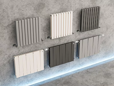 Modern Wall Mounted Radiators in Gray White And Black Sleek Design For Interior Spaces 3d model