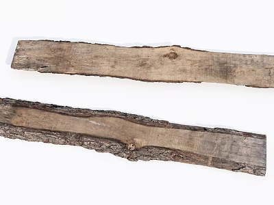 Natural Stone Wood Planks With Bark Texture And Organic Grain Patterns 3d model