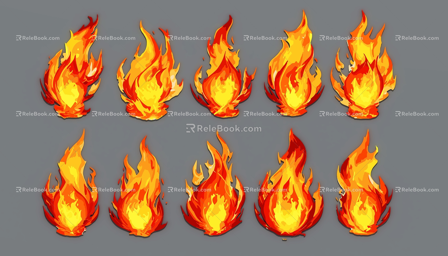 Flame flame silhouette 3d model