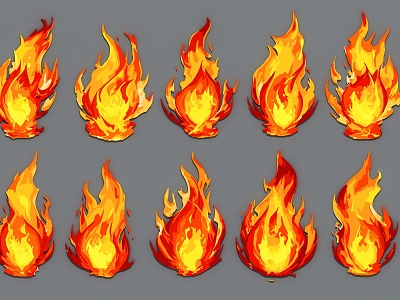 Flame flame silhouette 3d model