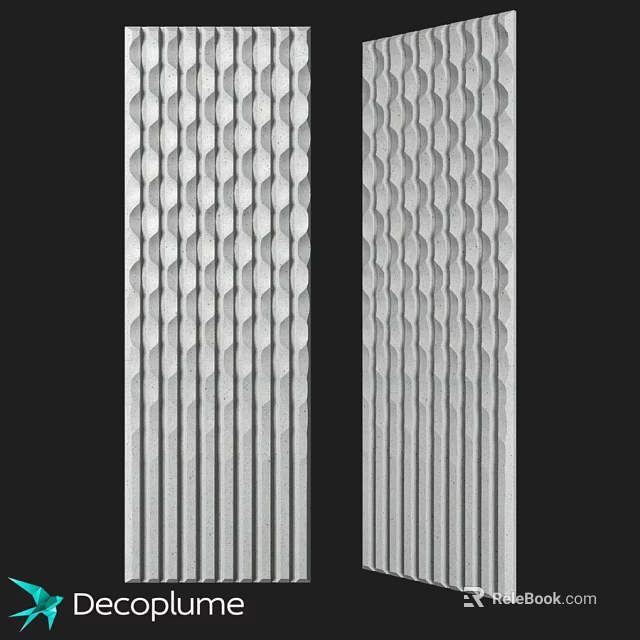 Silver Metal Decorative Components With Hexagonal And Wavy Textured Surfaces 3d model 