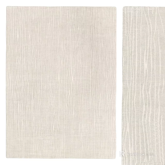 Light Colored Square Area Rug Featuring Woven Texture And Natural Patterns 3d model 