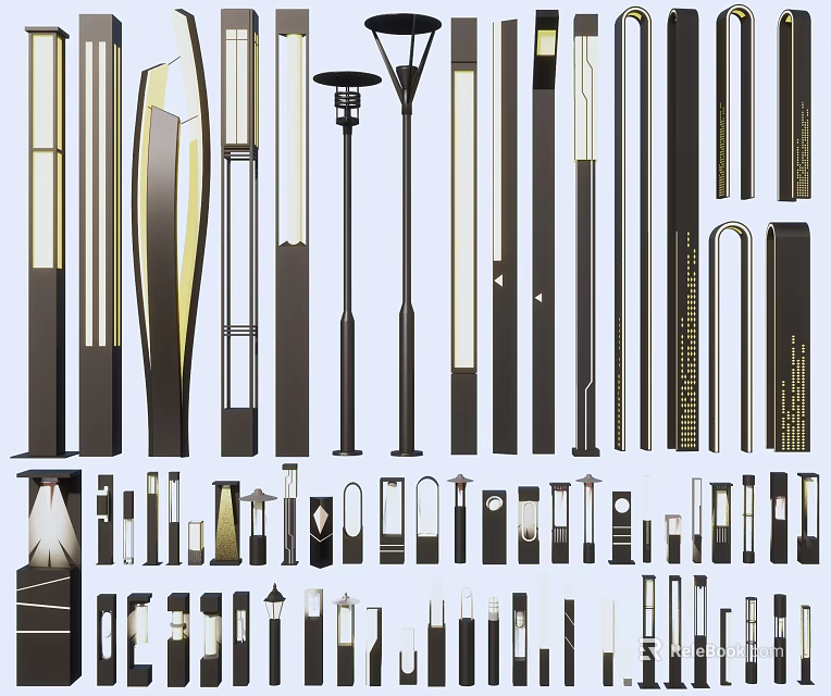 Modern Elevator Lobby Design With Stylish Lighting Fixtures And Decorative Elements 3d model