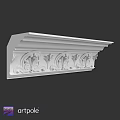 White Decorative Architectural Component With Intricate Carved Patterns And Ornate Design