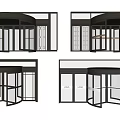 Revolving Doors Design for Commercial Building Entrance with Glass and Metal Frames