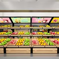 Fresh Fruit Store Interior With Colorful Displays And Promotion Featuring Pomegranates Lemons