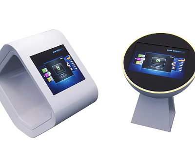Public Facility Interactive Self Service Kiosks with Touch Screen Digital Interface and Modern Design 3d model