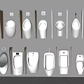 Modern urinal bucket public toilet 3d model