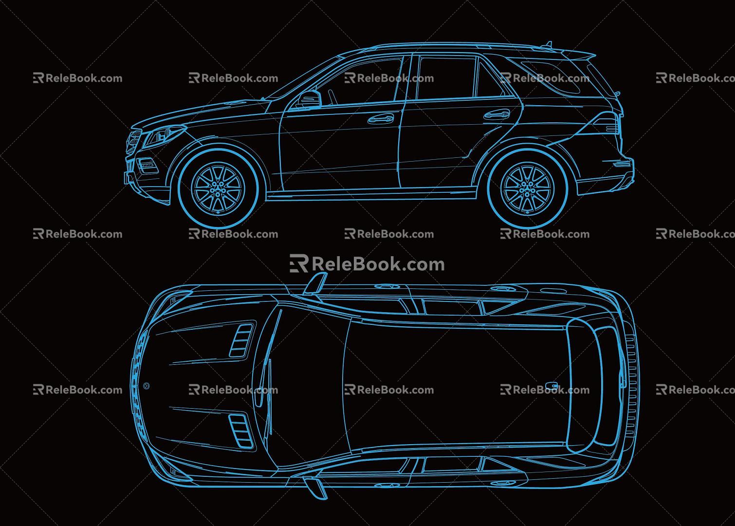 Car Line Outline Plane Line Car Mercedes-Benz Car Outer Outline Car Facade Line 3d model