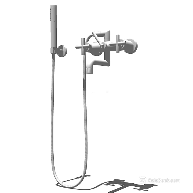 Modern Shower Head With Handheld Sprayer Chrome Finish And Temperature Control 3d model