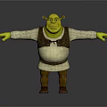 Shrek Character With Green Skin Outstretched Arms Brown Vest And Boots