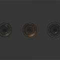 Three Black Train Mechanical Parts Model With Detailed Multi Layer Structure Design