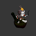 Cartoon Game Character Holding Large Cannon With Floral Headpiece And Outfit Standing On Platform