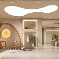 Elegant Modern Clothing Store Interior With Hanging Garments And Display Stands