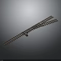 Railway Track Switch Structure With Steel Rails And Interlocking Track Components Design 3d model