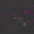 2D Branch Trunk Flower Branch Silhouette 3d model