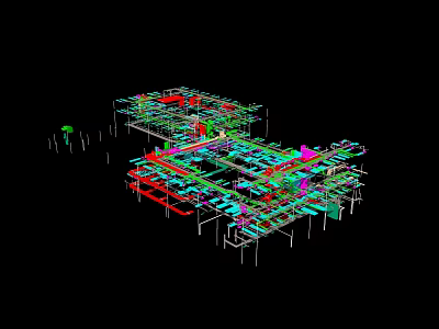 Industrial Equipment 3D Model of Complex Piping and Structural Framework 3d model