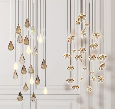 Modern chandelier glass chandelier 3d model