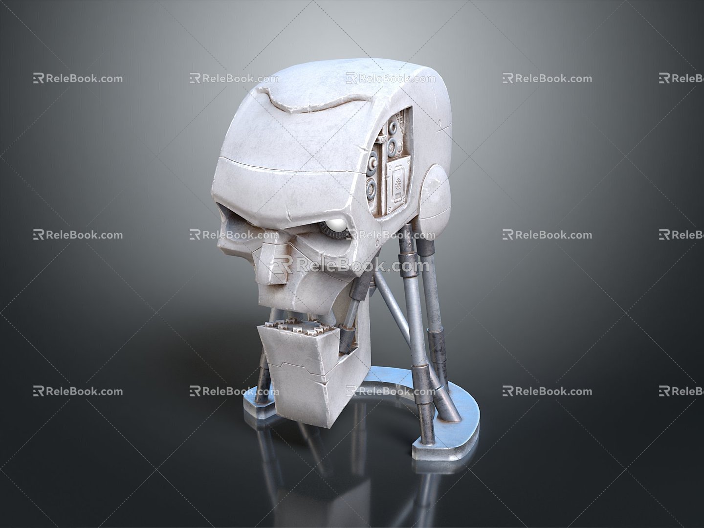 Robot Head Metal Human Head Robot Robot Assistant Small Robot Robot Butler 3d model