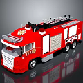 Red Fire Truck Toy Model With Ladder Number 179 And Decorative Details