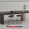 Modern bar chair combination bar table and chair combination 3d model