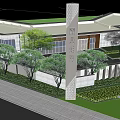 Sunac Lakeside Garden Landscape Design With Modern Building Green Trees And Entrance Area