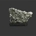 Natural Raw Stone Specimen With Crystal Structure On Black Base