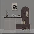 Modern Two Tone Entryway Shoe Cabinet With Wooden Pegboard Hanging Rack And Practical Storage Bench