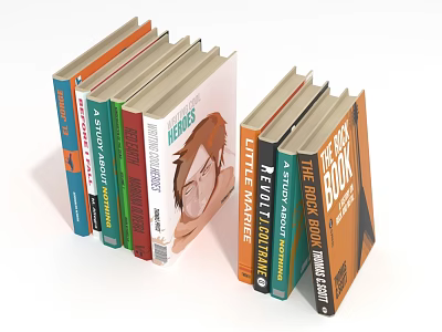 Stack of Various Books With Different Colored Covers And Titles Collection 3d model