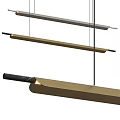 Modern Linear Pendant Light Fixture with Brass and Black Finish Sleek Hanging Chandelier Design